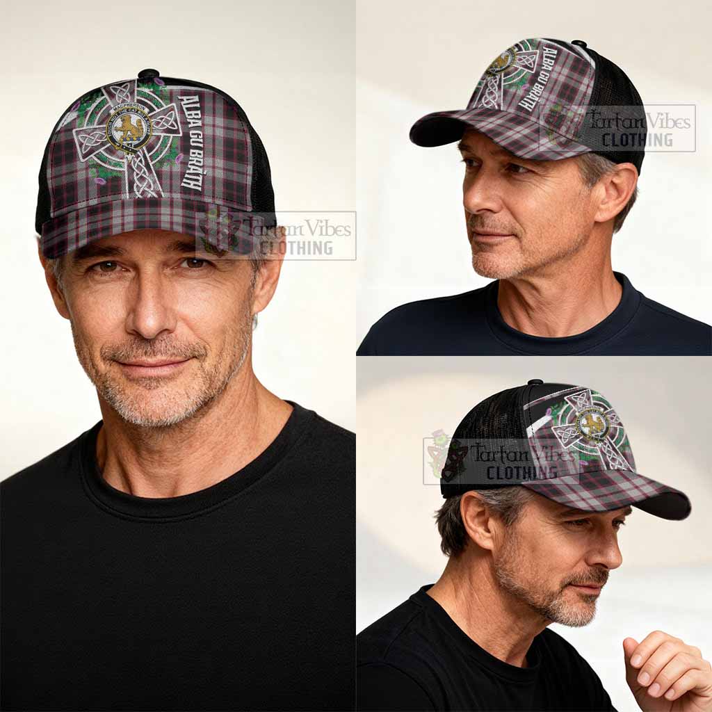MacPherson (McPherson) Tartan Crest Mesh Trucker Cap Scottish Thistle Celtic Cross Alba Gu Brath - Tartan Vibes Clothing