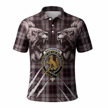 MacPherson (McPherson) Tartan Crest Polo Shirt Ferocious Lion Style