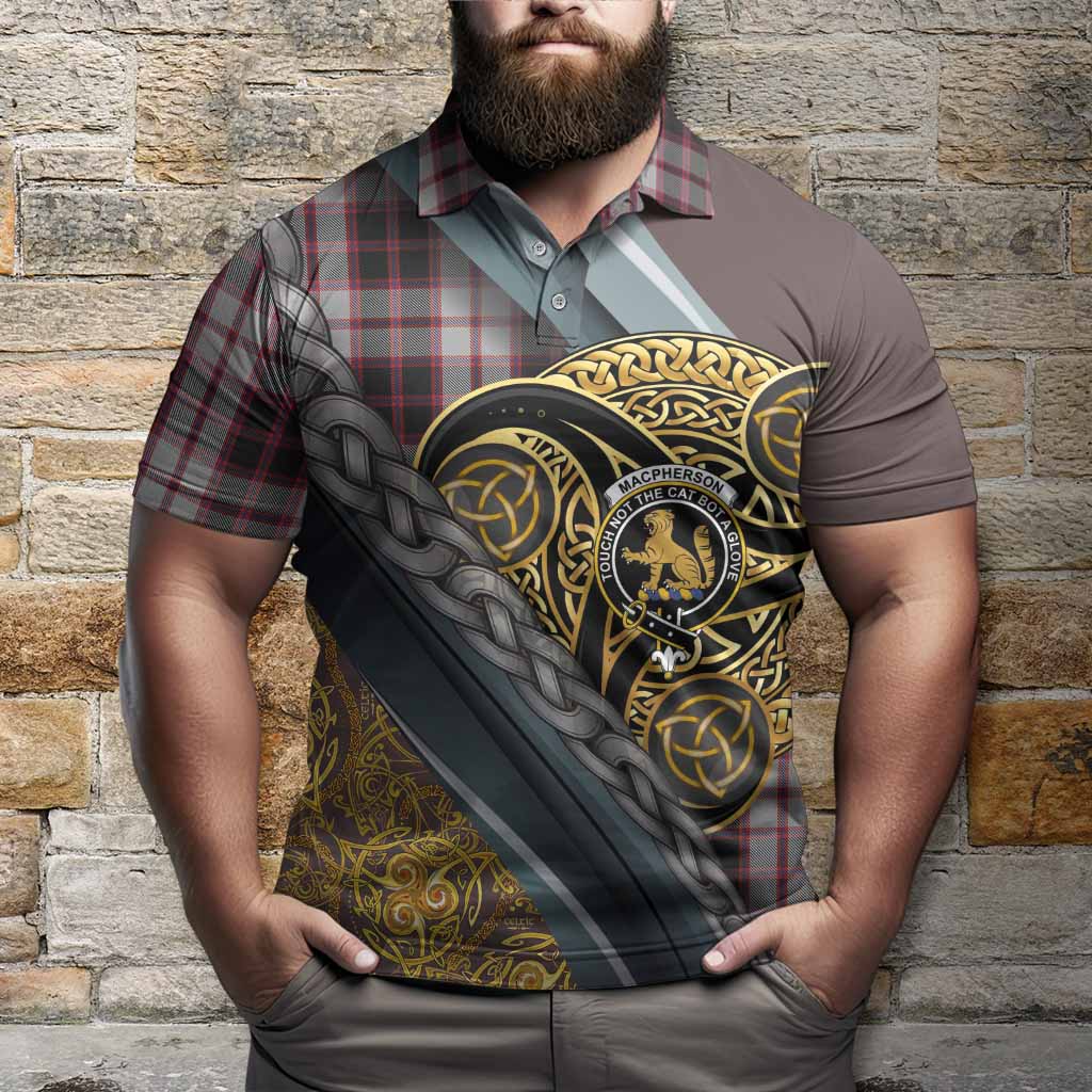 MacPherson (McPherson) Tartan Crest Polo Shirt Scottish Triskele Celtic