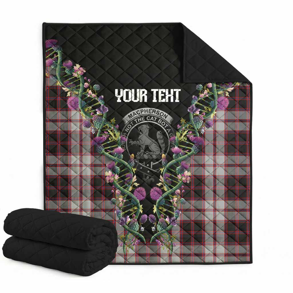 MacPherson (McPherson) Tartan Crest Premium Quilt Scottish Heritage Thistle DNA