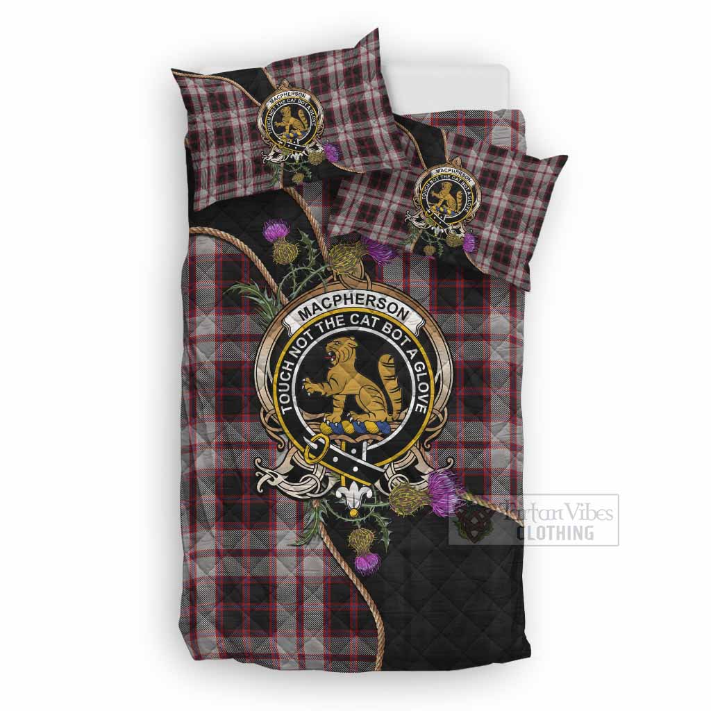 MacPherson (McPherson) Tartan Crest Quilt Bed Set Scottish Thistle Spirit Queen - Tartan Vibes Clothing