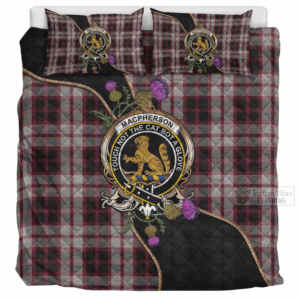 MacPherson (McPherson) Tartan Crest Quilt Bed Set Scottish Thistle Spirit King - Tartan Vibes Clothing