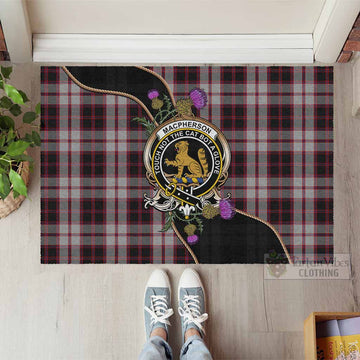 MacPherson (McPherson) Tartan Crest Rubber Doormat Scottish Thistle Spirit - Tartan Vibes Clothing