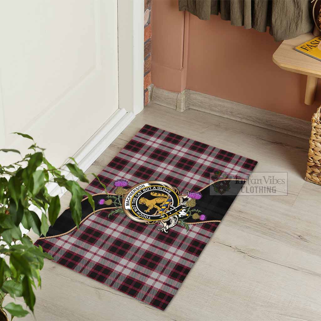 MacPherson (McPherson) Tartan Crest Rubber Doormat Scottish Thistle Spirit - Tartan Vibes Clothing