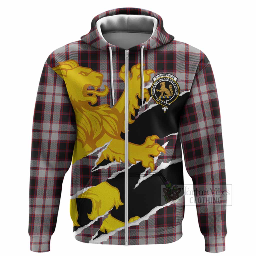 MacPherson (McPherson) Tartan Crest Scottish Hoodie Heraldic Golden Lion