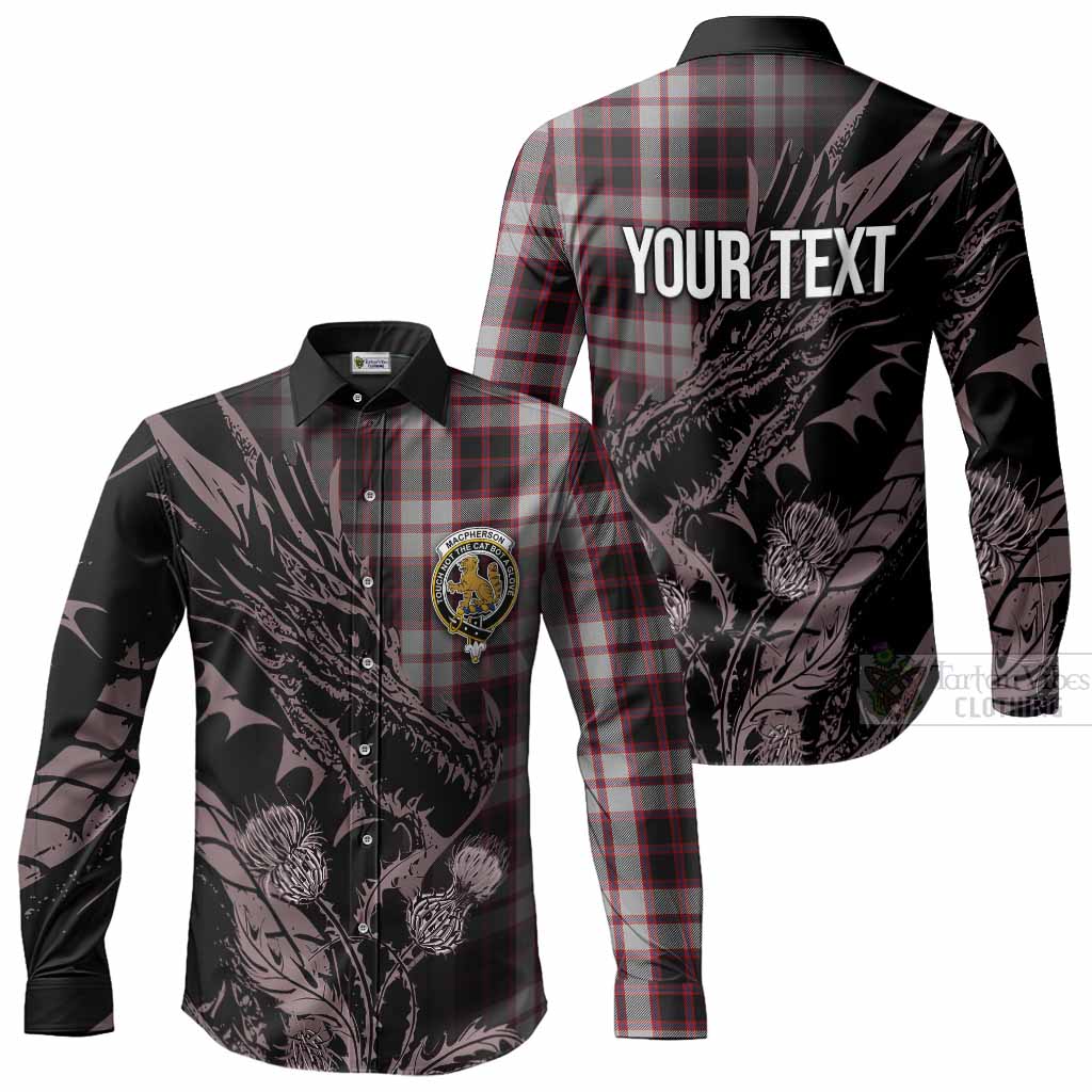 MacPherson (McPherson) Tartan Crest Scottish Long Sleeve Button Shirts Dragon and Thistle Men's Shirt - Tartan Vibes Clothing