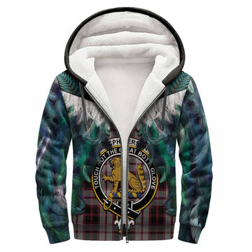 MacPherson (McPherson) Tartan Crest Sherpa Hoodie New Zealand Maori Korowai Cloak