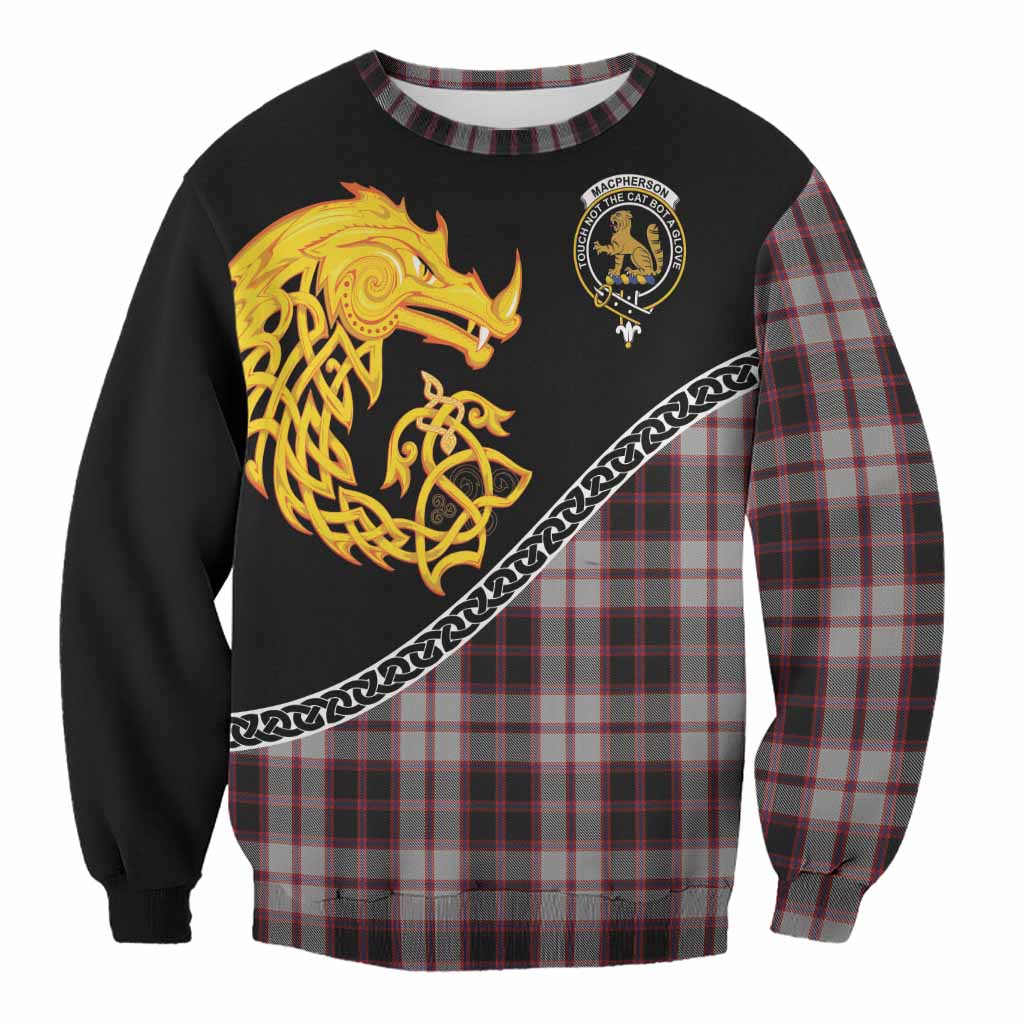 MacPherson (McPherson) Tartan Crest Sweatshirt Legendary Dragon Knot Half Style