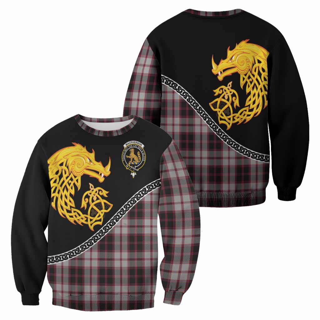 MacPherson (McPherson) Tartan Crest Sweatshirt Legendary Dragon Knot Half Style
