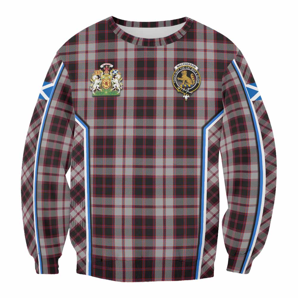 MacPherson (McPherson) Tartan Crest Sweatshirt Scotland Coat of Arm Flag Style - Tartan Vibes Clothing