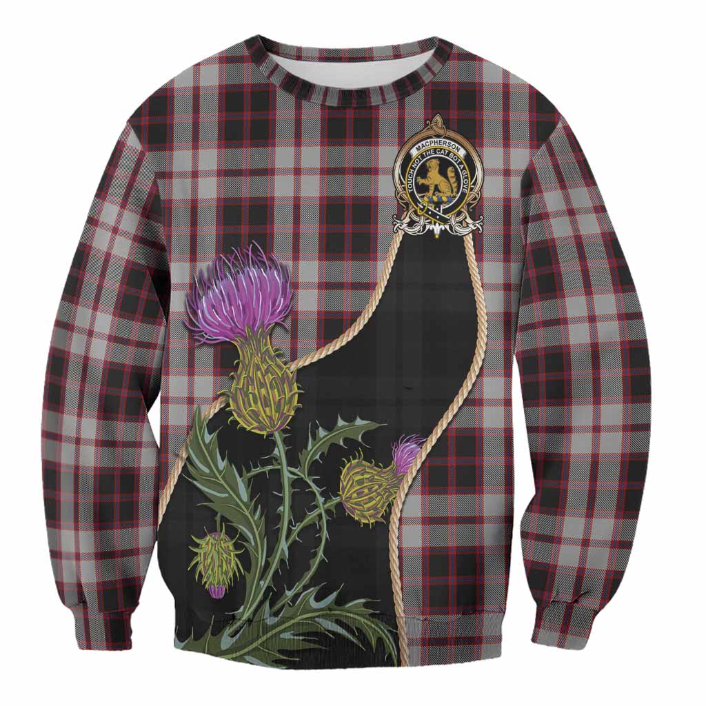 MacPherson (McPherson) Tartan Crest Sweatshirt Scottish Thistle Spirit Unisex - Tartan Vibes Clothing