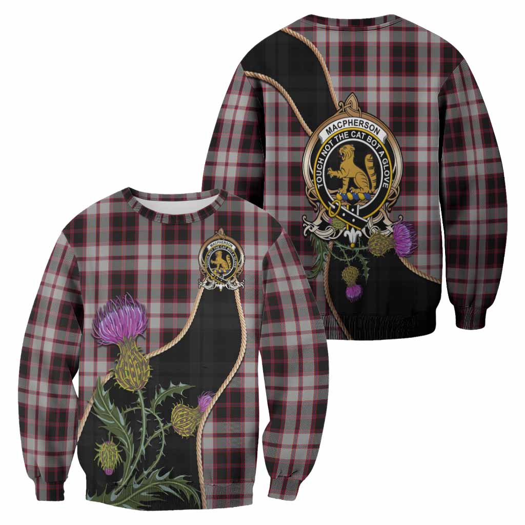 MacPherson (McPherson) Tartan Crest Sweatshirt Scottish Thistle Spirit - Tartan Vibes Clothing