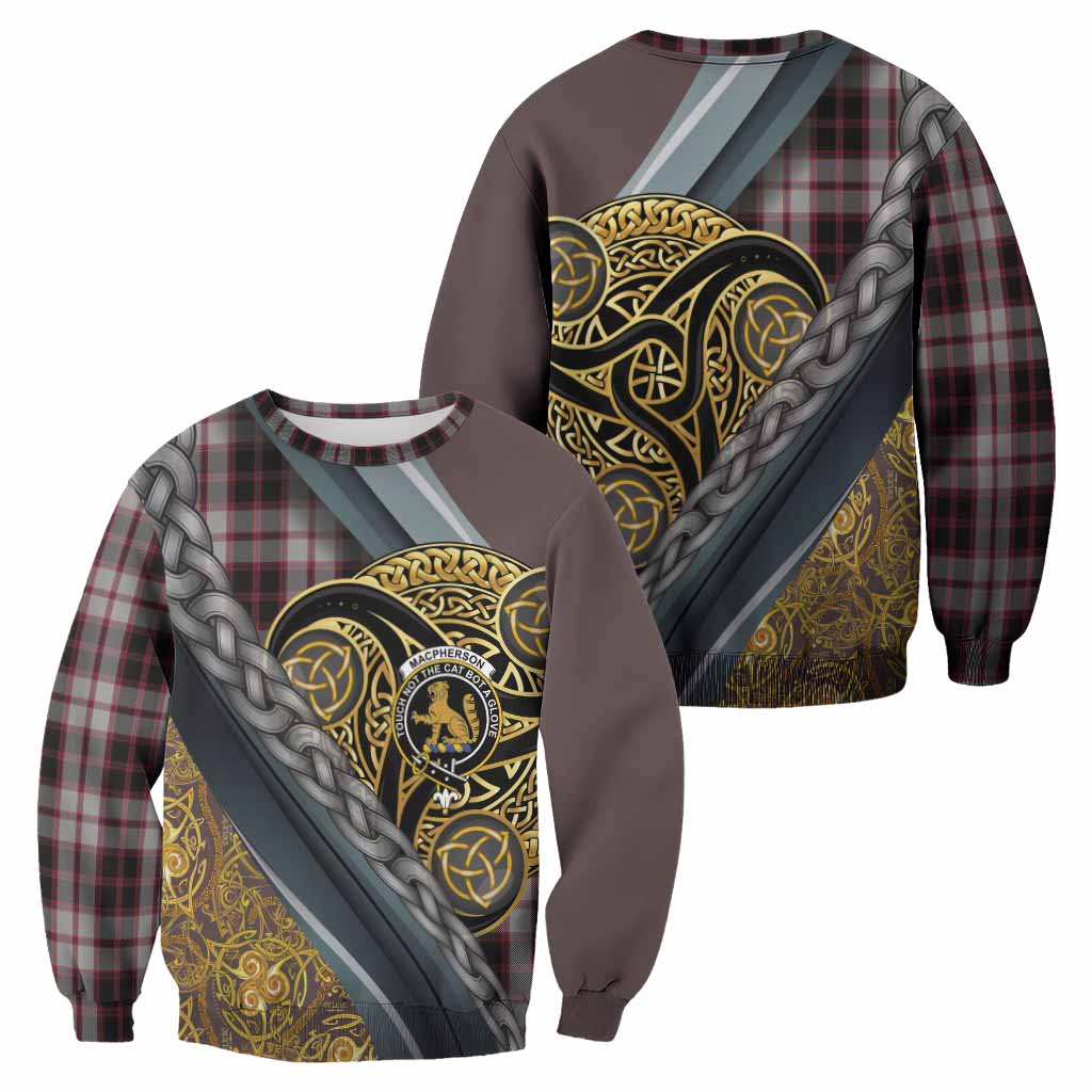 MacPherson (McPherson) Tartan Crest Sweatshirt Scottish Triskele Celtic
