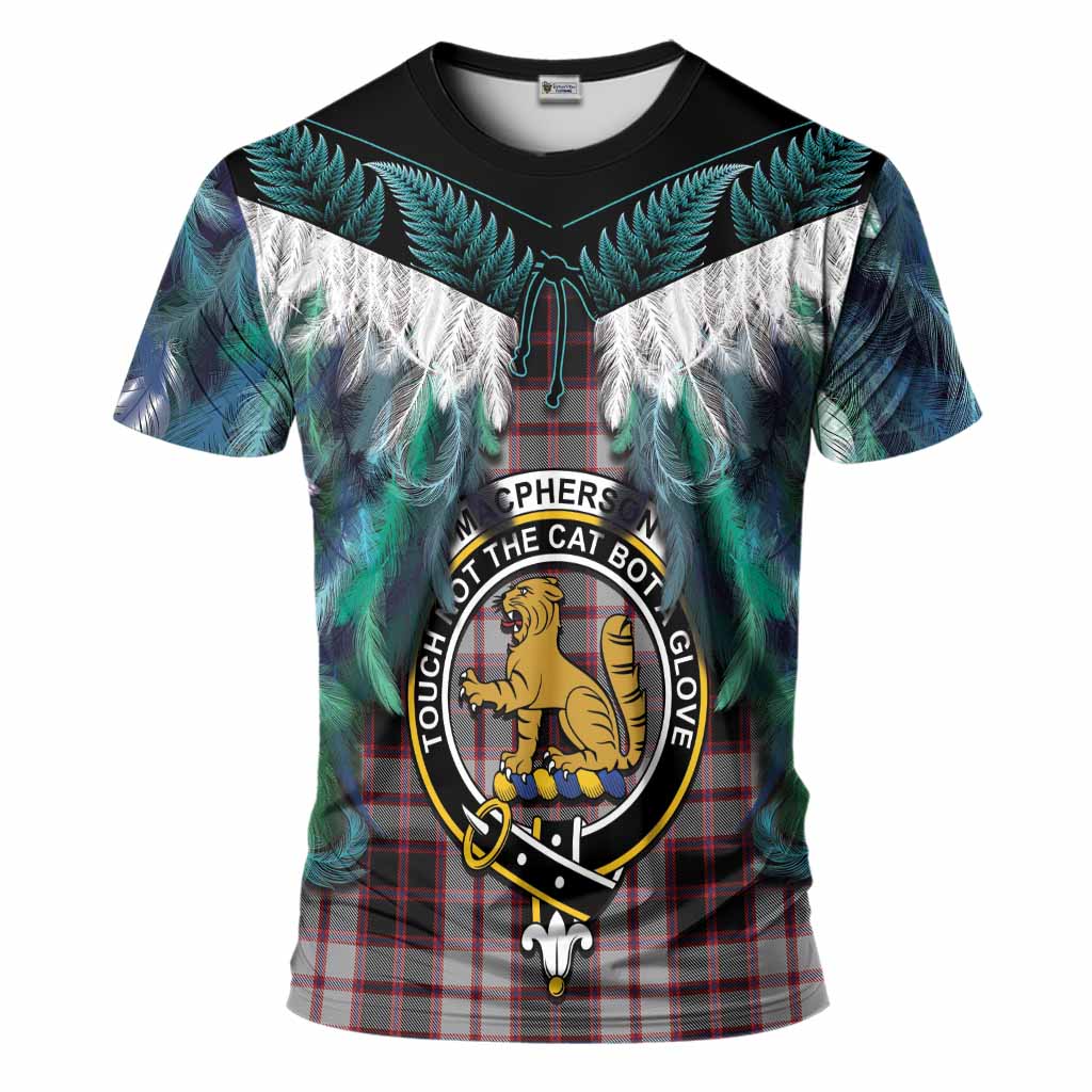 MacPherson (McPherson) Tartan Crest T-Shirt New Zealand Maori Korowai Cloak