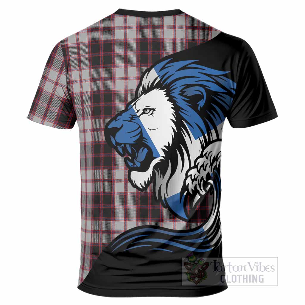 MacPherson (McPherson) Tartan Crest T-Shirt Scottish Golden Lions Wave Flow