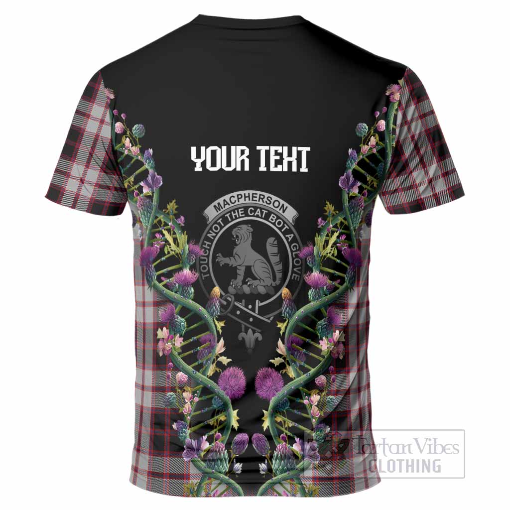 MacPherson (McPherson) Tartan Crest T-Shirt Scottish Heritage Thistle DNA