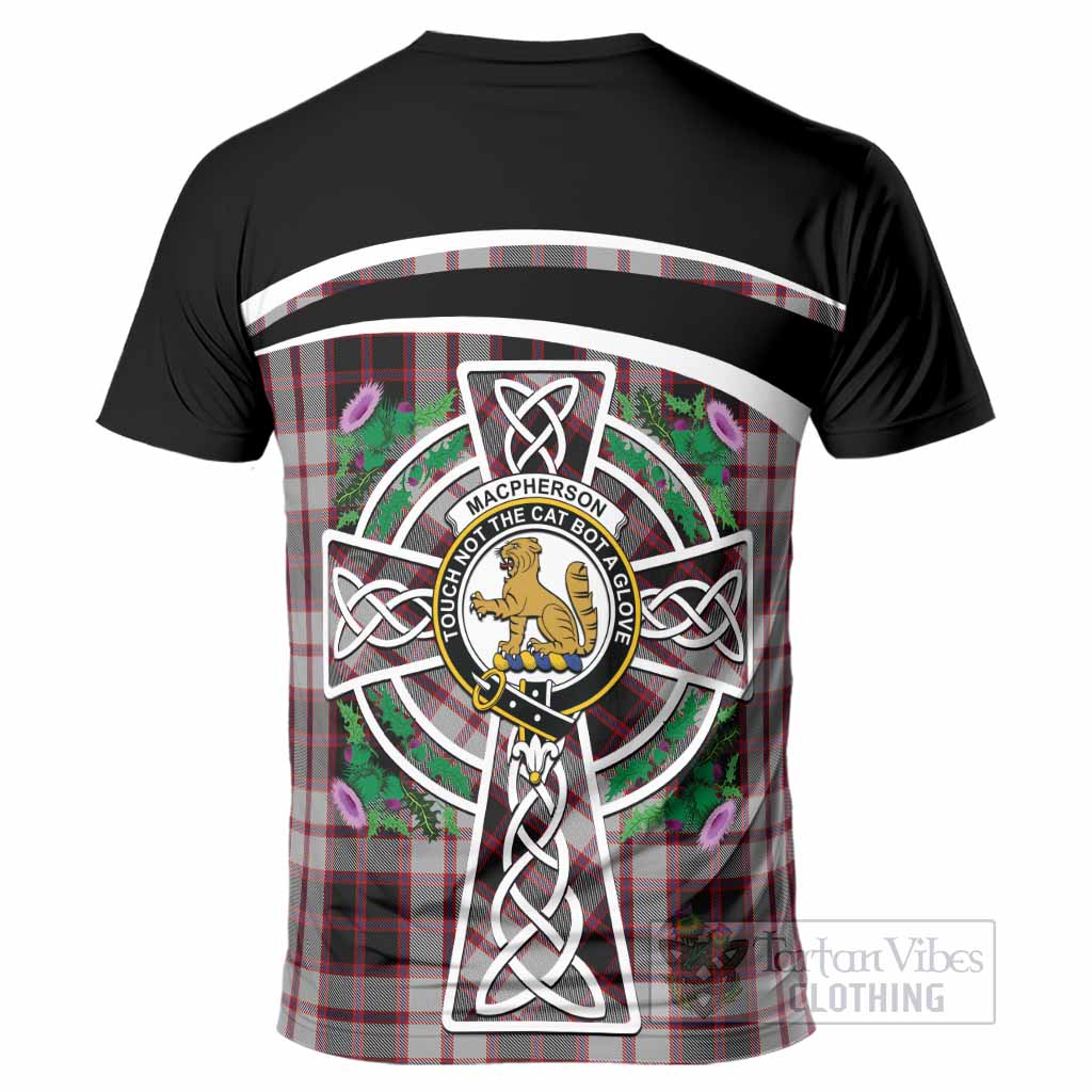MacPherson (McPherson) Tartan Crest T-Shirt Scottish Thistle Celtic Cross Alba Gu Brath