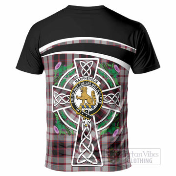 MacPherson (McPherson) Tartan Crest T-Shirt Scottish Thistle Celtic Cross Alba Gu Brath