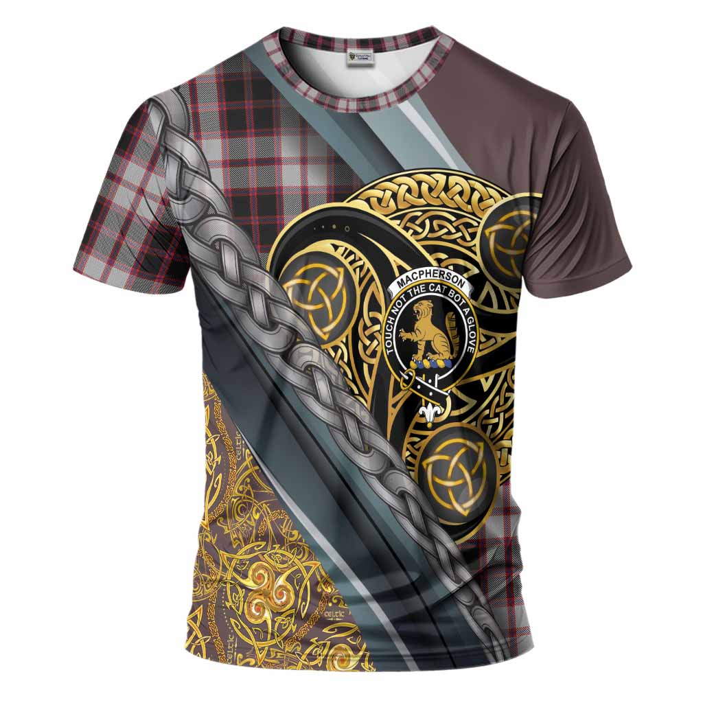 MacPherson (McPherson) Tartan Crest T-Shirt Scottish Triskele Celtic