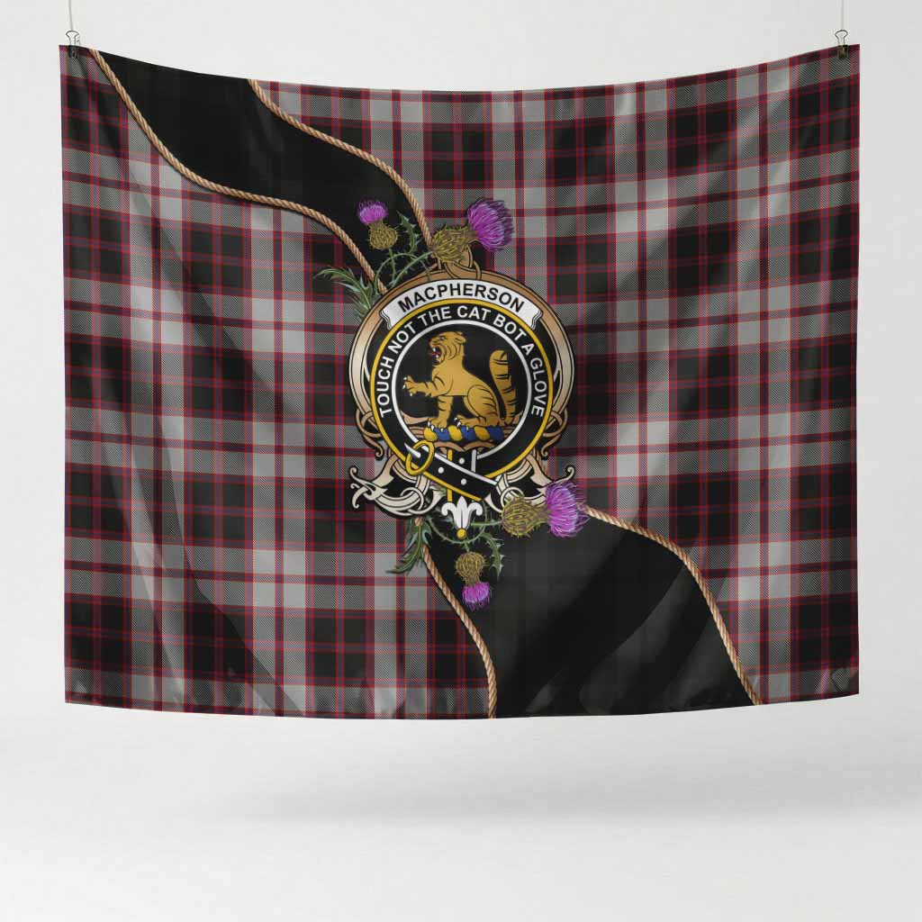 MacPherson (McPherson) Tartan Crest Tapestry Scottish Thistle Spirit 24 × 55 in (60 × 140 cm) - Tartan Vibes Clothing
