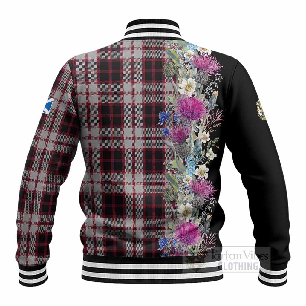 MacPherson (McPherson) Tartan Crest Thistle Floral Baseball Jacket - Tartan Vibes Clothing