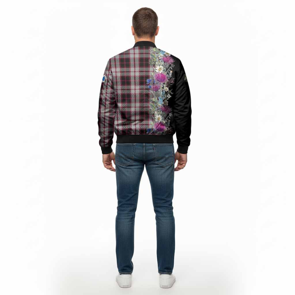 MacPherson (McPherson) Tartan Crest Thistle Floral Bomber Jacket - Tartan Vibes Clothing
