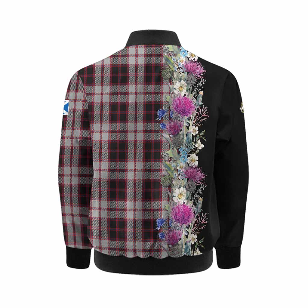 MacPherson (McPherson) Tartan Crest Thistle Floral Kid Bomber Jacket Kid - Tartan Vibes Clothing