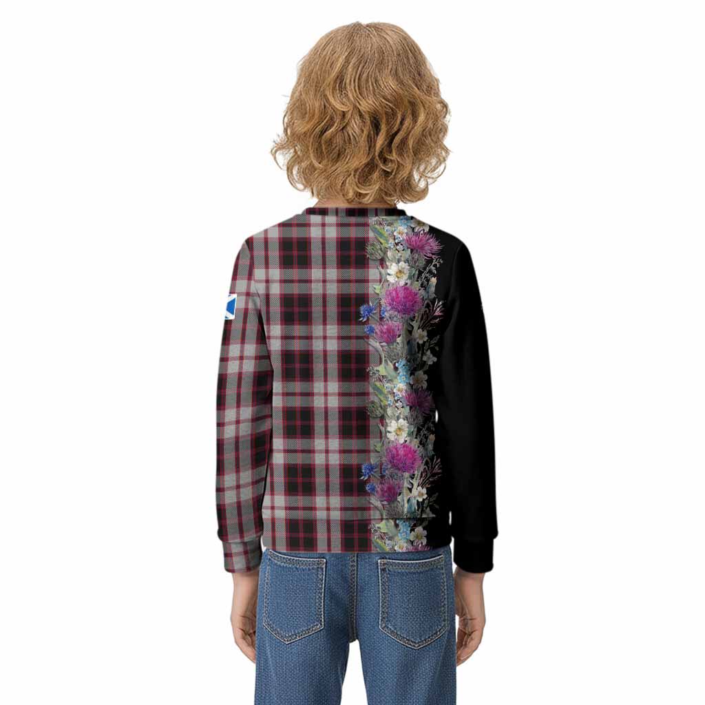 MacPherson (McPherson) Tartan Crest Thistle Floral Kid Knitted Sweatshirt - Tartan Vibes Clothing