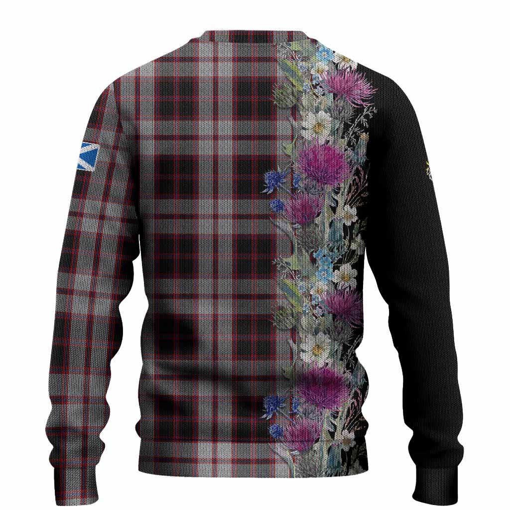 MacPherson (McPherson) Tartan Crest Thistle Floral Knitted Sweater - Tartan Vibes Clothing