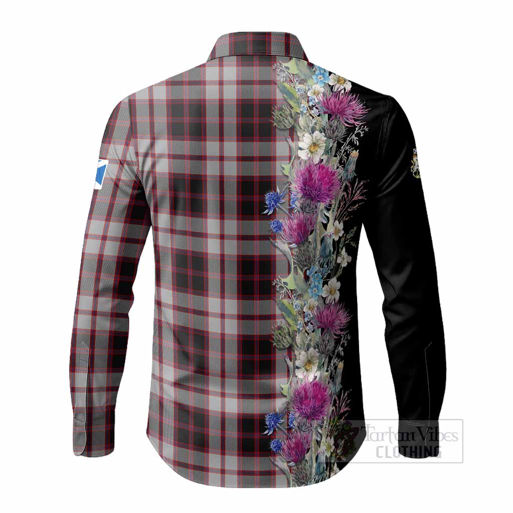 MacPherson (McPherson) Tartan Crest Thistle Floral Long Sleeve Button Shirts - Tartan Vibes Clothing