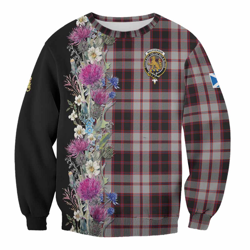 MacPherson (McPherson) Tartan Crest Thistle Floral Sweatshirt Unisex - Tartan Vibes Clothing