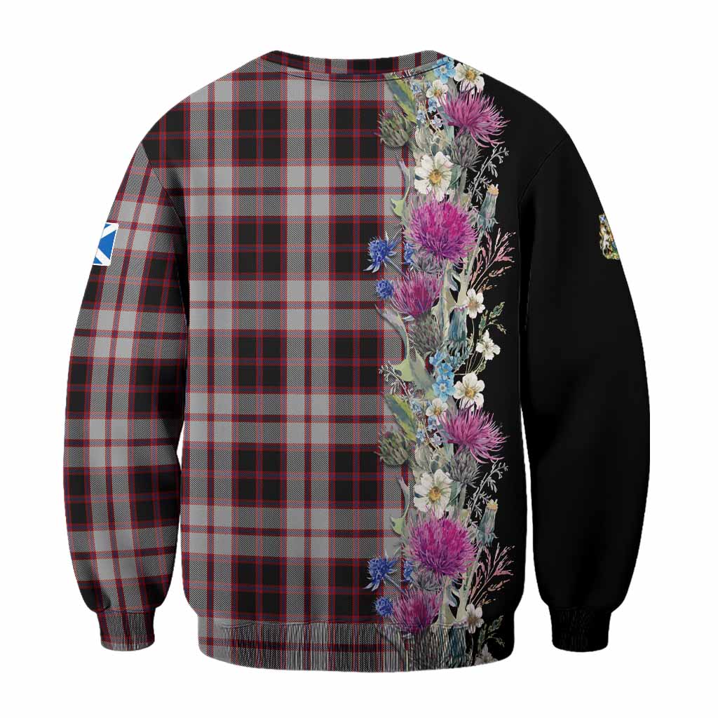 MacPherson (McPherson) Tartan Crest Thistle Floral Sweatshirt - Tartan Vibes Clothing