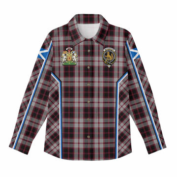 MacPherson (McPherson) Tartan Crest Women Casual Shirt Scotland Coat of Arm Flag Style - Tartan Vibes Clothing