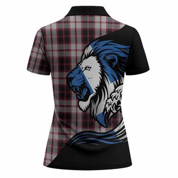 MacPherson (McPherson) Tartan Crest Women Polo Shirt Scottish Golden Lions Wave Flow