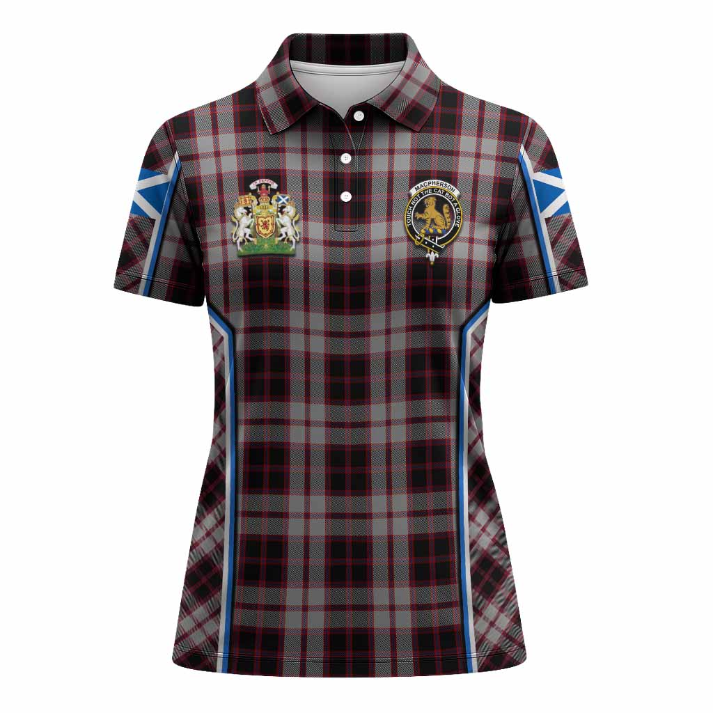 MacPherson (McPherson) Tartan Crest Women's Polo Shirt Scotland Coat of Arm Flag Style - Tartan Vibes Clothing
