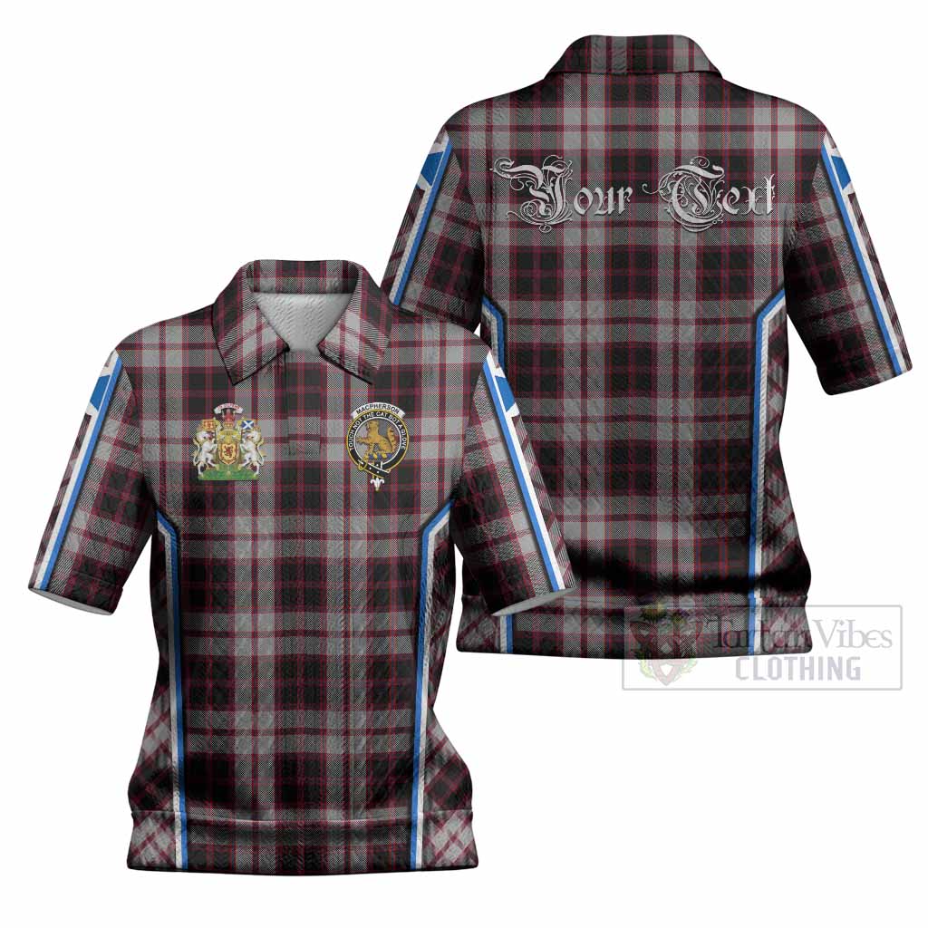 MacPherson (McPherson) Tartan Crest Women’s Polo Sweater Top Scotland Coat of Arm Flag Style