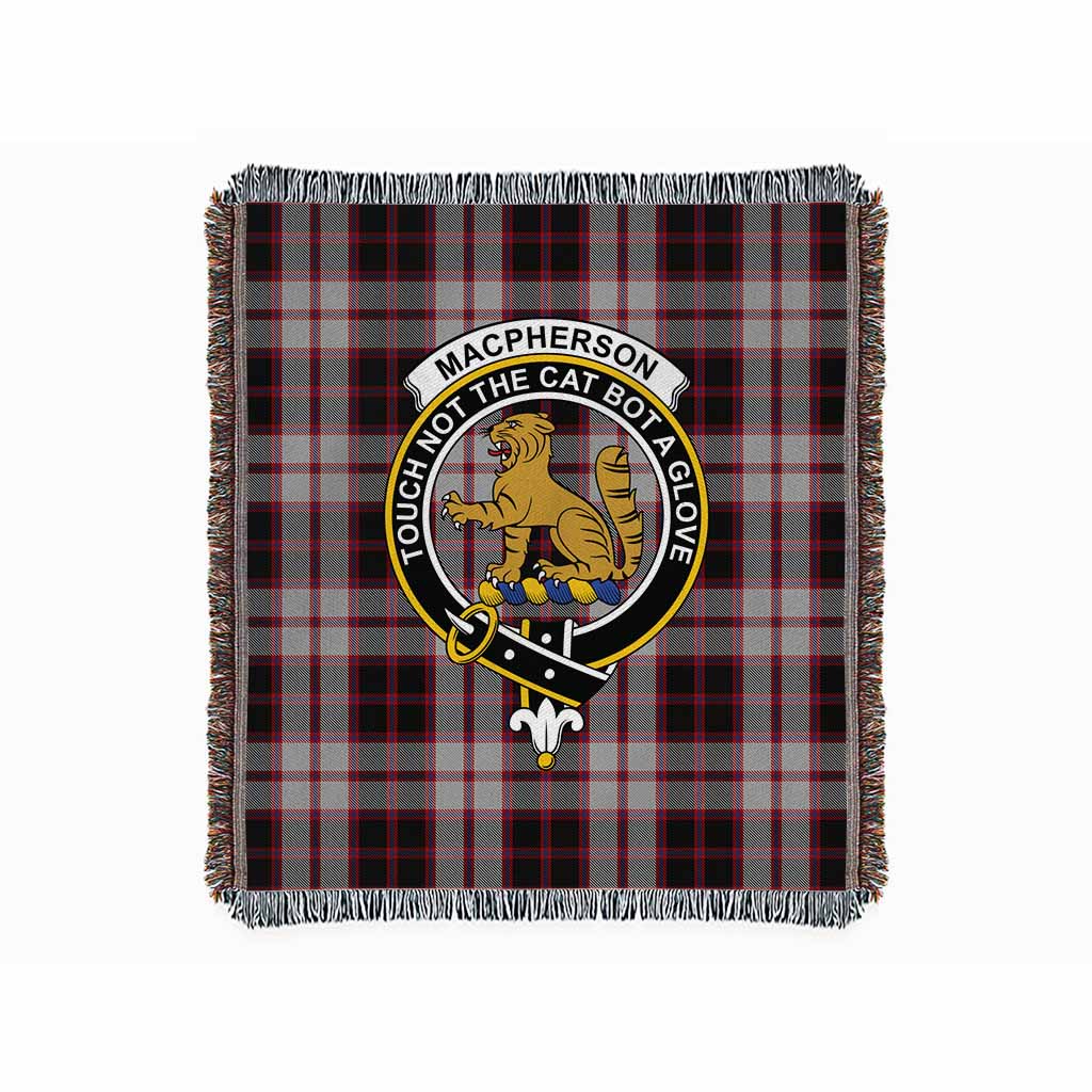 MacPherson (McPherson) Tartan Crest Woven Blanket M 51 x 60 inches 130 x 150cm - Tartan Vibes Clothing