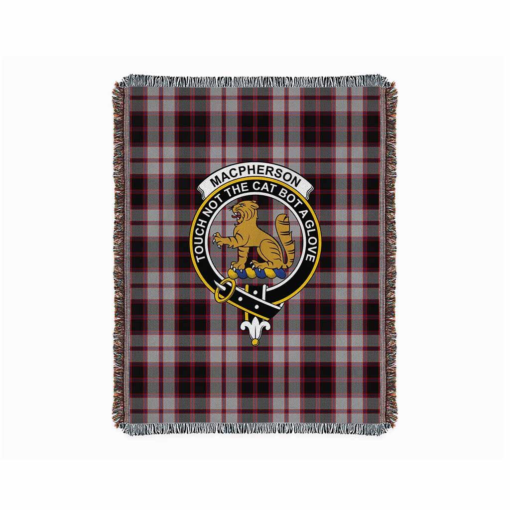 MacPherson (McPherson) Tartan Crest Woven Blanket L 59 x 79 inches 150 x 200cm - Tartan Vibes Clothing