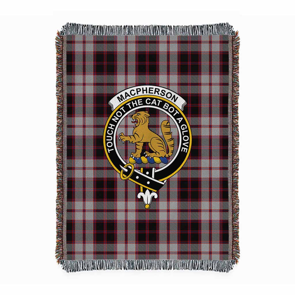 MacPherson (McPherson) Tartan Crest Woven Blanket XL 63 x 87 inches 160 x 200cm - Tartan Vibes Clothing