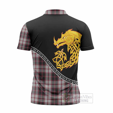MacPherson (McPherson) Tartan Crest Zipper Polo Shirt Legendary Dragon Knot Half Style