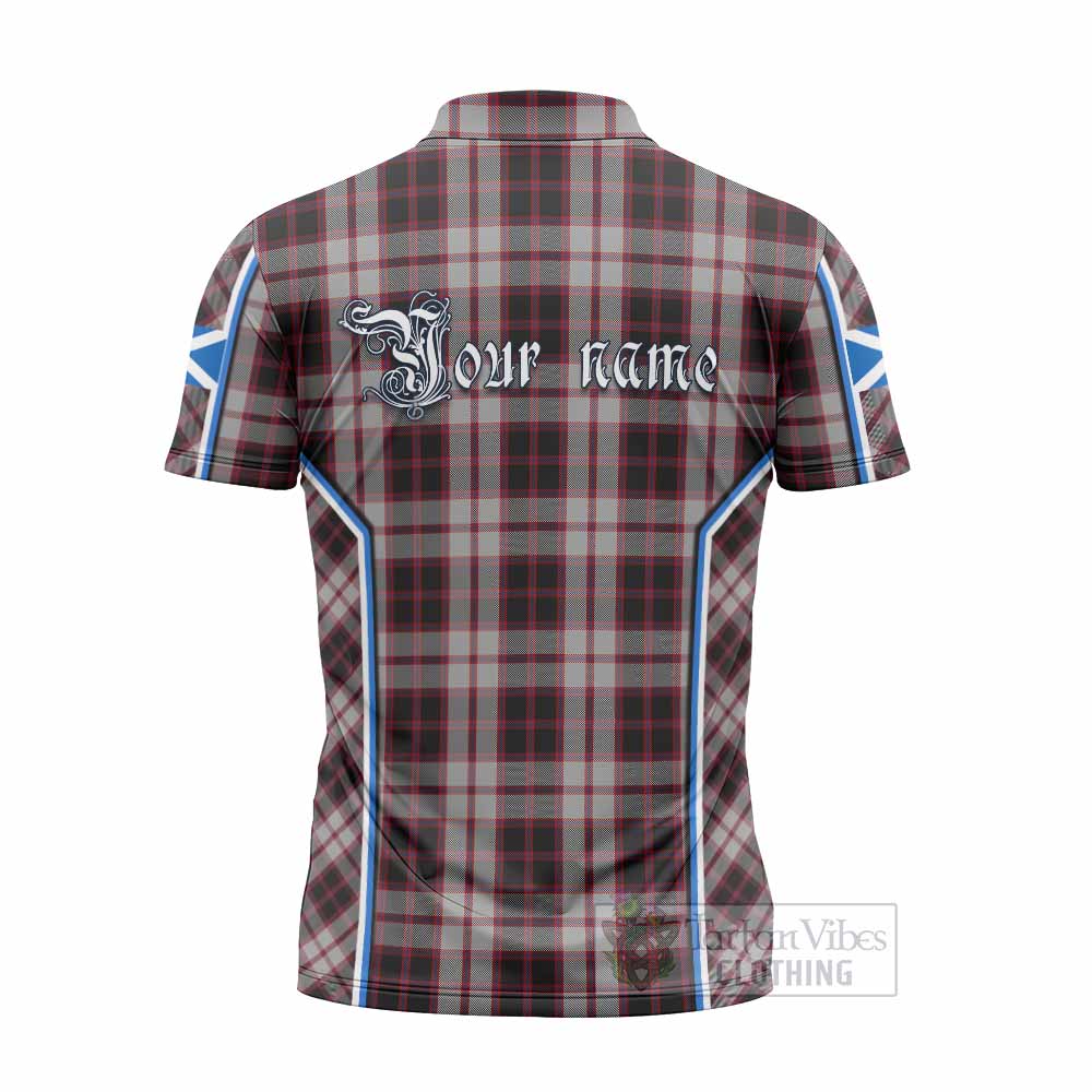 MacPherson (McPherson) Tartan Crest Zipper Polo Shirt Scotland Coat of Arm Flag Style - Tartan Vibes Clothing
