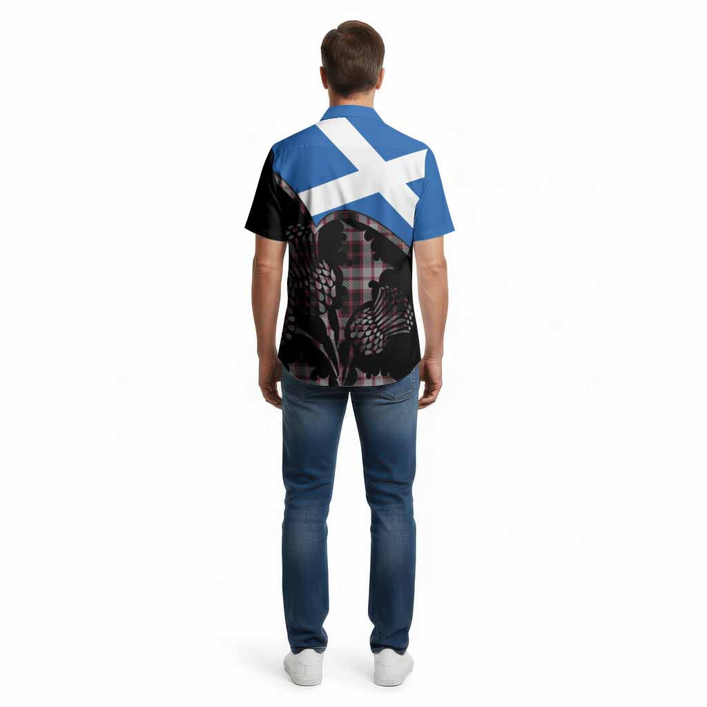 MacPherson (McPherson) Tartan Family Crest Cotton Hawaiian Shirt Scotland Thistle Floral Flag Style