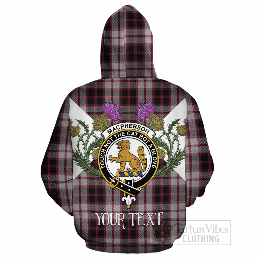 MacPherson (McPherson) Tartan Family Crest Cotton Hoodie Scottish Burns Night Thistle Floral