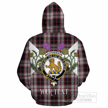 MacPherson (McPherson) Tartan Family Crest Cotton Hoodie Scottish Burns Night Thistle Floral