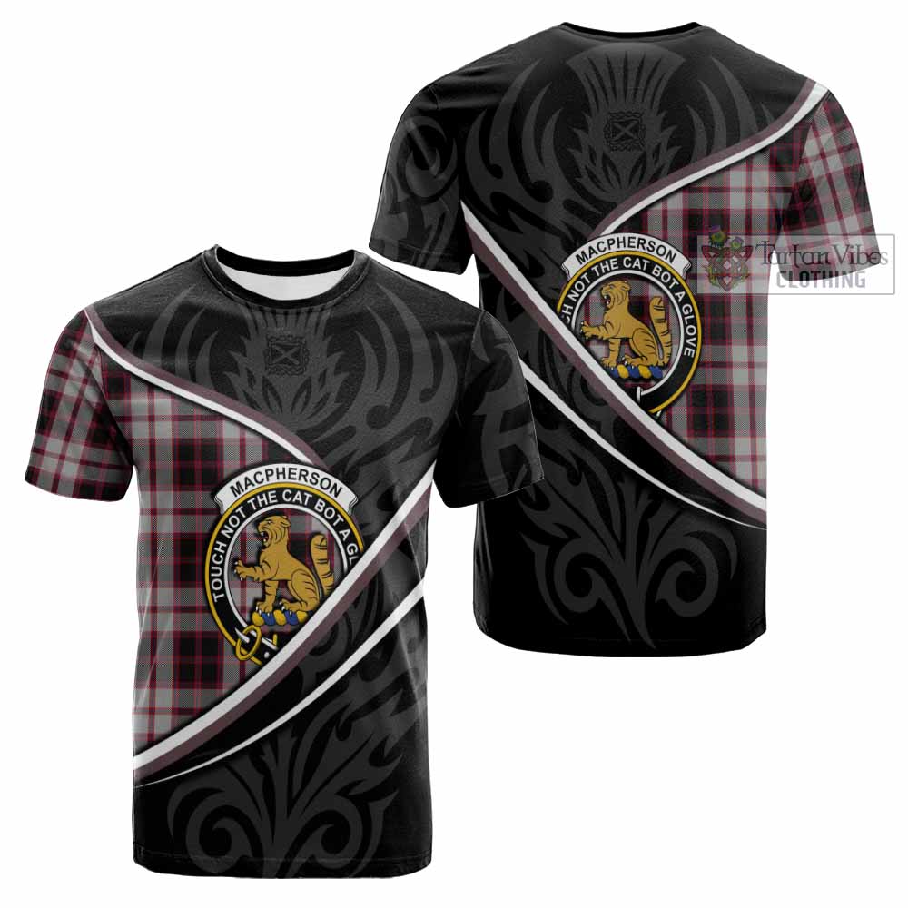 MacPherson (McPherson) Tartan Family Crest Cotton T-shirt Celtic Scottish Thistle Floral - Tartan Vibes Clothing