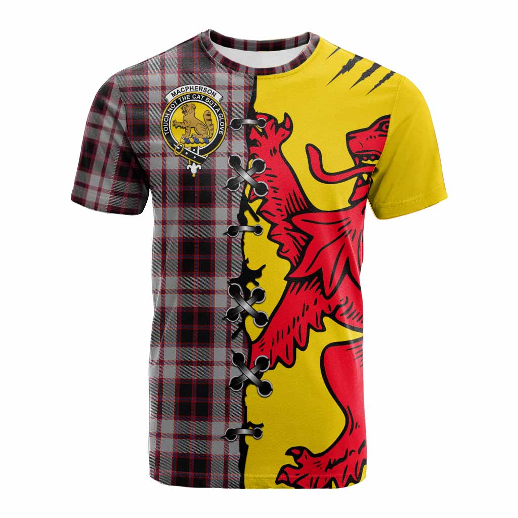 MacPherson (McPherson) Tartan Family Crest Cotton T-shirt Lion Rampant Honor - Tartan Vibes Clothing