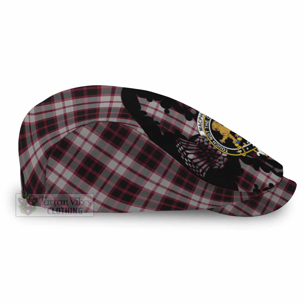MacPherson (McPherson) Tartan Family Crest Flat Cap, Jeff Cap Scotland Thistle Floral