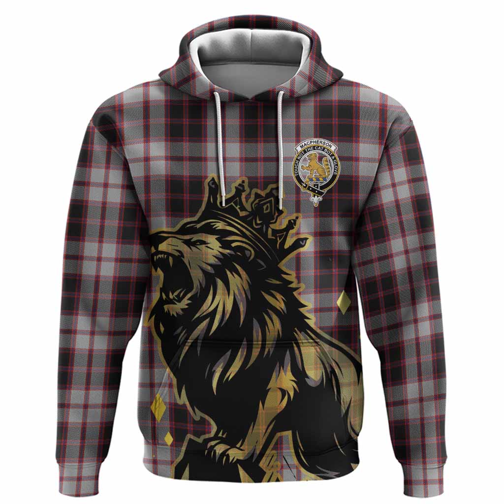 MacPherson (McPherson) Tartan Family Crest Hoodie Crowned Lion Roaring