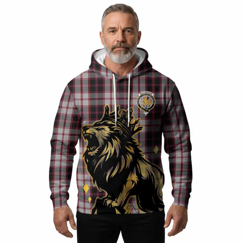 MacPherson (McPherson) Tartan Family Crest Hoodie Crowned Lion Roaring