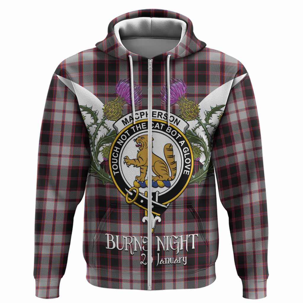 MacPherson (McPherson) Tartan Family Crest Hoodie Scottish Burns Night Thistle Floral
